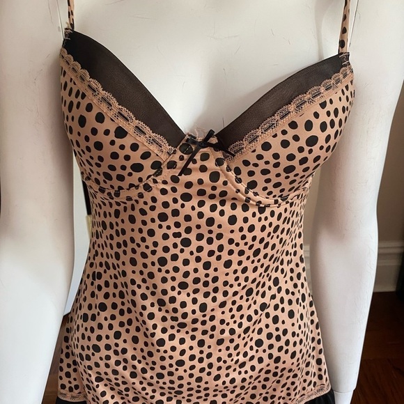 - Babydoll Chemise with Sheer Black Lace Trim - Picture 2 of 4